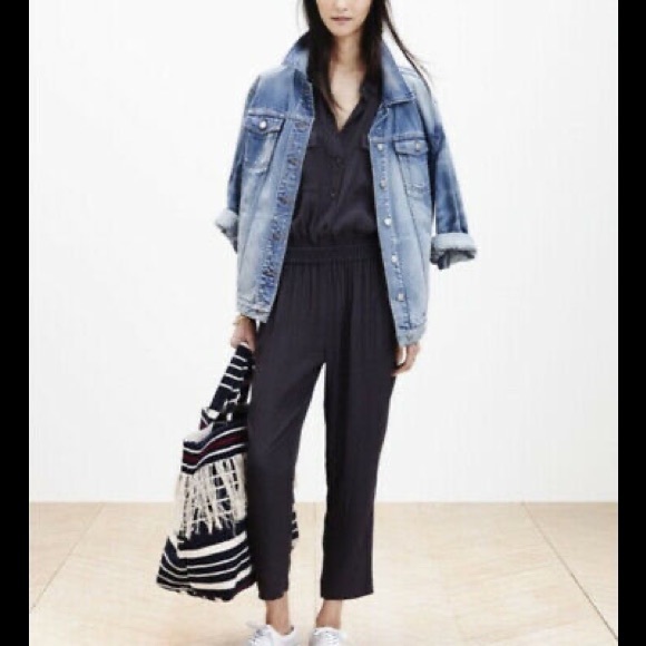 Madewell Pants - Madewell black Pull on long sleeve jumpsuit